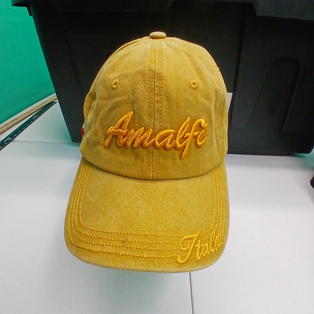 Italia Amalfi Baseball Cap OS Mustard Yellow Souvenir Italy Travel Aesthetic